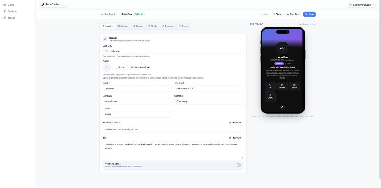 Card Forge — Digital Business Cards